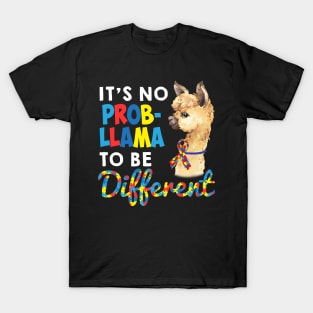 It_s No Prob-Llama To Be Different Autism Awareness Tshirt T-Shirt